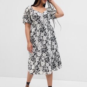 NWT GAP Puff Sleeve Floral Midi Dress (M)
